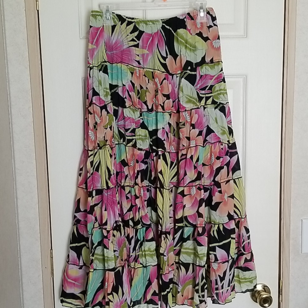 Rene Margo sz L Black maxi Skirt